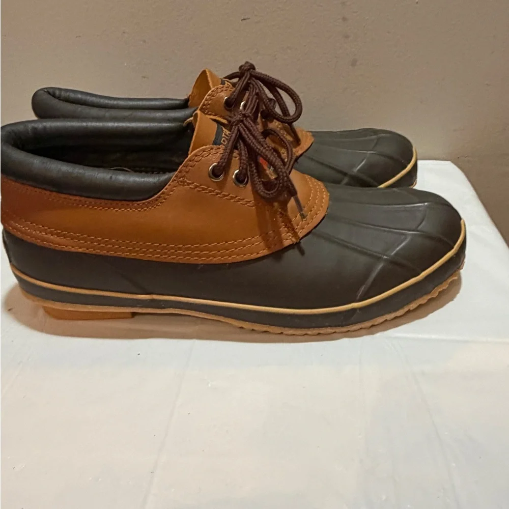 Northeast Outfitters Men's Waterproof Low-Cut Duck Boots – Tan & Brown (Size11)